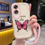 Ốp Lưng OPPO A60 4G Case Bướm màu Với Lanyard