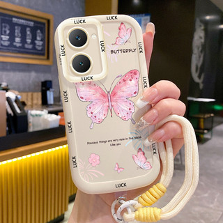 Ốp Lưng VIVO Y03 Y03T Y18 Y18E Y18I Y18T Y28s 5G Y37 5G Case Bướm đáng yêu Với Lanyard