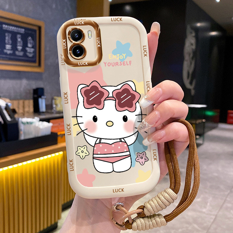 Ốp Lưng VIVO Y15S Y15A Y15C Y01 Case Mèo Dễ thương Với Lanyard