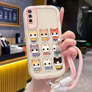 Ốp Lưng VIVO Y20 Y20i Y20s Y20A Y20G Y12A Y12S Y11s Case Mèo Dễ thương Với Lanyard