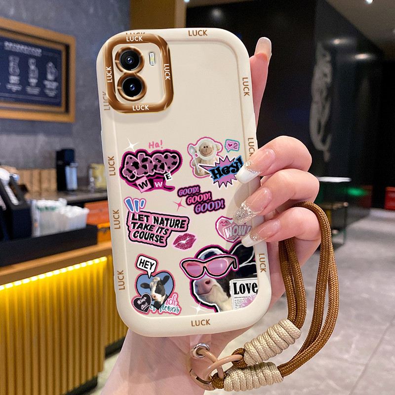 Ốp Lưng VIVO Y15S Y15A Y15C Y01 Case Mèo đáng yêu Với Lanyard