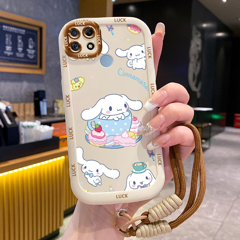 Ốp Lưng Realme C12 C15 C25 C25s C21Y C25Y Narzo 20 Narzo 30A Narzo 50A Case Động vật nhỏ Với Lanyard