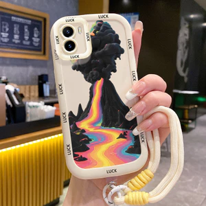 Ốp Lưng VIVO Y15S Y15A Y15C Y01 Case Núi lửa Với Lanyard