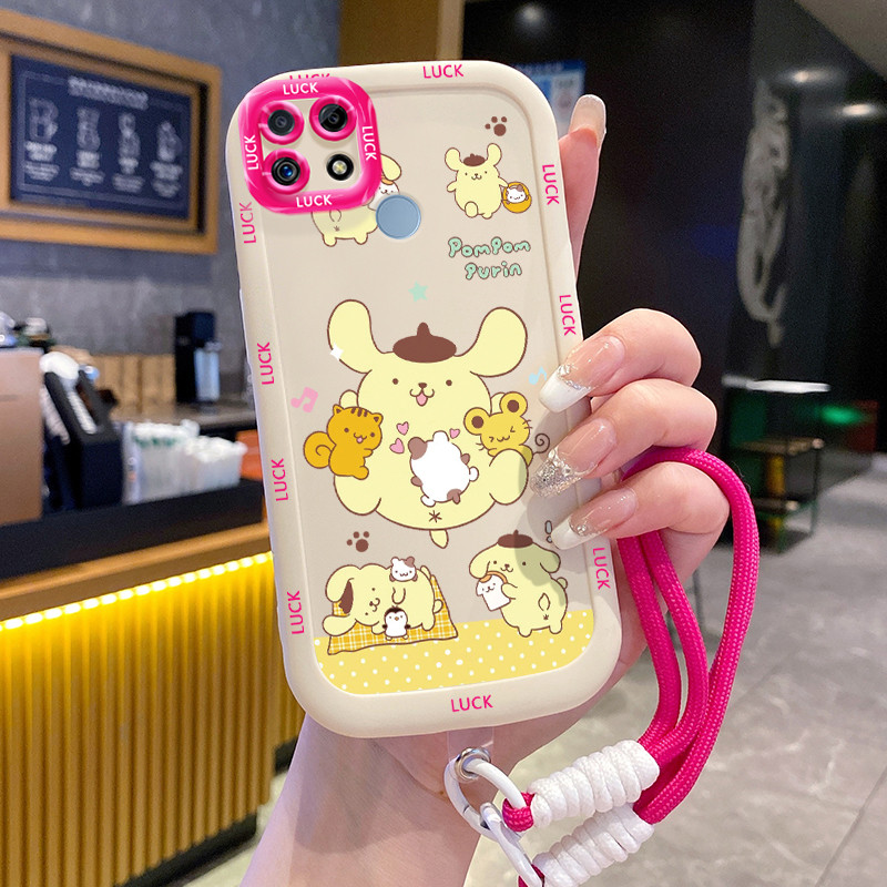 Ốp Lưng Realme C12 C15 C25 C25s C21Y C25Y Narzo 20 Narzo 30A Narzo 50A Case Động vật nhỏ Với Lanyard