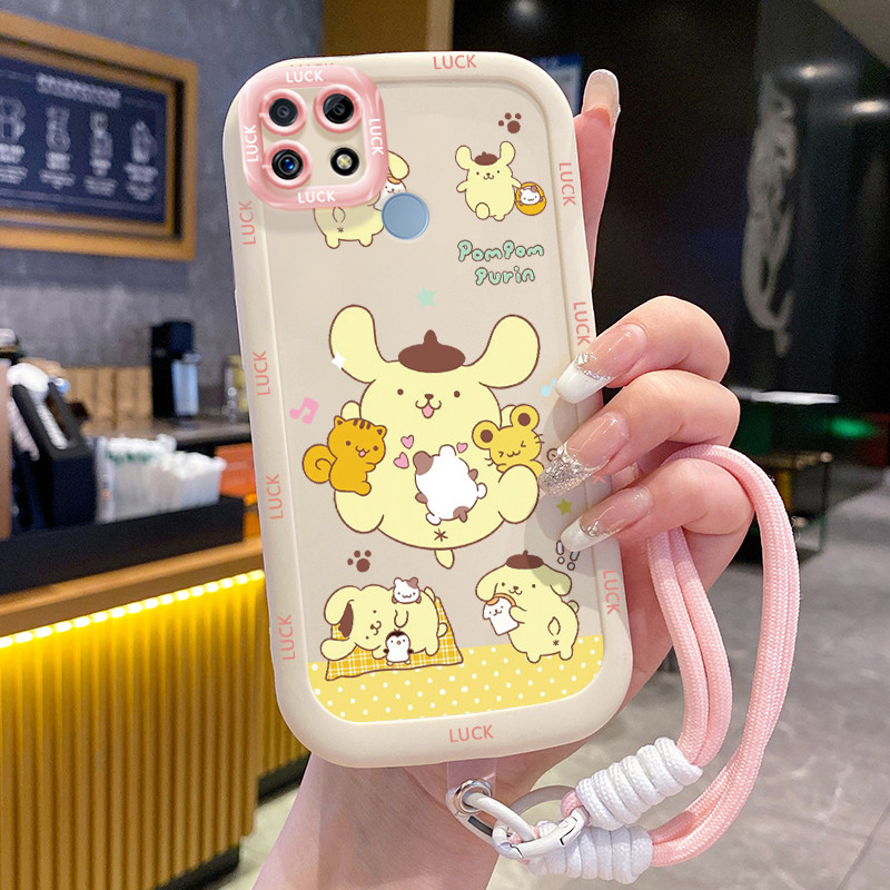 Ốp Lưng Realme C12 C15 C25 C25s C21Y C25Y Narzo 20 Narzo 30A Narzo 50A Case Động vật nhỏ Với Lanyard