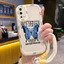 Ốp Lưng OPPO A55 4G Case Vẽ Bướm xanh Với Lanyard