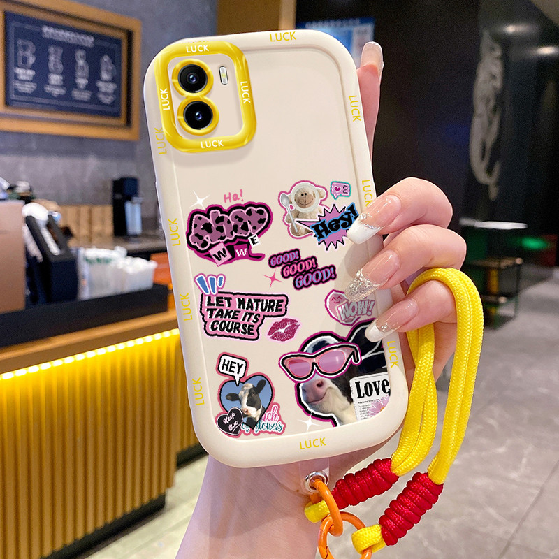 Ốp Lưng VIVO Y15S Y15A Y15C Y01 Case Mèo đáng yêu Với Lanyard