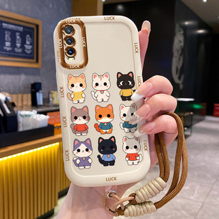 Ốp Lưng VIVO Y20 Y20i Y20s Y20A Y20G Y12A Y12S Y11s Case Mèo Dễ thương Với Lanyard