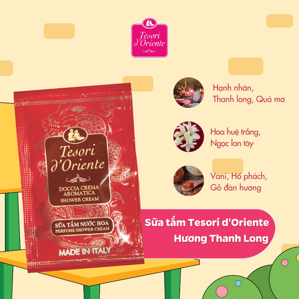 Sữa tắm dây Tesori d’Oriente 9ml tiện dụng hương thơm nước hoa