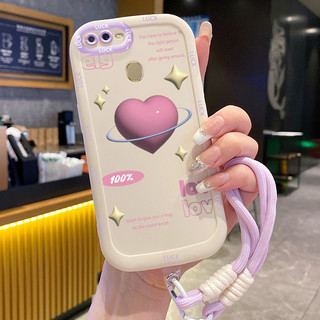 Ốp Lưng OPPO A7 A5s A12 A12s A11K Case Tình yêu nhỏ Với Lanyard