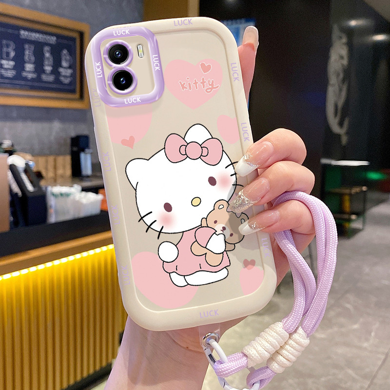 Ốp Lưng VIVO Y15S Y15A Y15C Y01 Case Mèo Dễ thương Với Lanyard