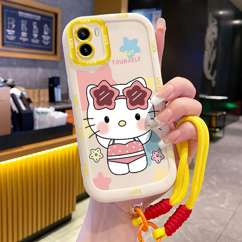 Ốp Lưng VIVO Y15S Y15A Y15C Y01 Case Mèo Dễ thương Với Lanyard