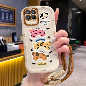 Ốp Lưng Realme 8 8i 8 Pro Narzo 50 4G Case Mẫu Chó Nhỏ Với Lanyard