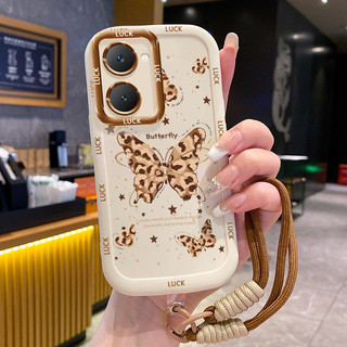 Ốp Lưng VIVO Y03 Y03T Y18 Y18E Y18I Y18T Y28s 5G Y37 5G Case Bướm đáng yêu Với Lanyard