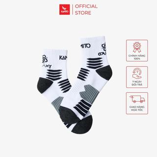 Tất thể thao nam Kamito Galaxy V3, chất liệu cotton, họa tiết sọc đen Sport