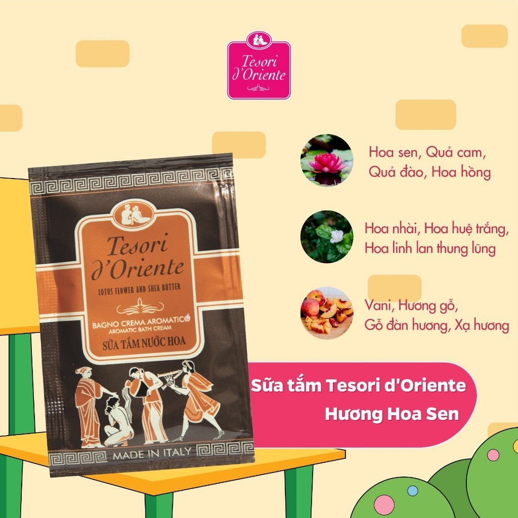 Sữa tắm dây Tesori d’Oriente 9ml tiện dụng hương thơm nước hoa