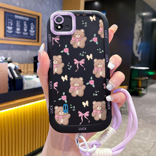 Ốp Lưng Realme C20 C20A C11 2020 C11 2021 Case Gấu đáng yêu Với Lanyard