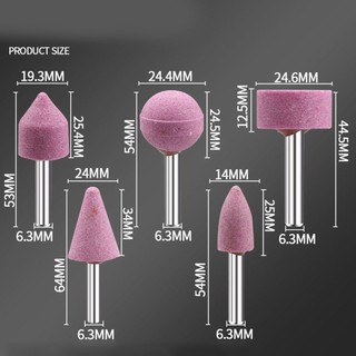 [FUXIN] Bộ 5 Đầu Mài Đánh Bóng Đá Mài 6 Mm Bánh Xe Mũi Khoan Điện