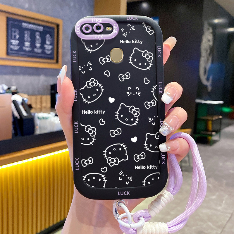 Ốp Lưng OPPO A7 A5s A12 A12s A11K Case Mèo Nhỏ Với Lanyard