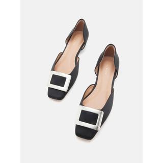 Giày Cao Gót Nữ Pazzion Beatrice Silver Square Buckle Heels
