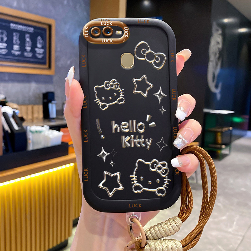 Ốp Lưng OPPO A7 A5s A12 A12s A11K Case Mèo Nhỏ Với Lanyard