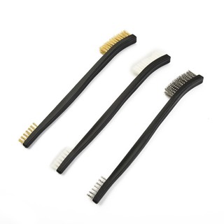 [FUXIN] Bộ 3 Bàn Chải Dây Mini Thép Đồng Nylon Làm Sạch Đánh Bóng Dụng Cụ Rỉ Sét Kim Loại