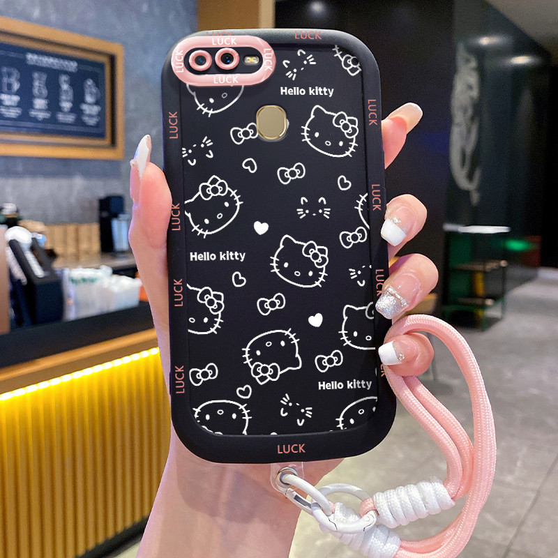 Ốp Lưng OPPO A7 A5s A12 A12s A11K Case Mèo Nhỏ Với Lanyard