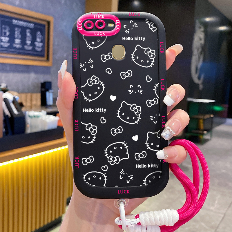 Ốp Lưng OPPO A7 A5s A12 A12s A11K Case Mèo Nhỏ Với Lanyard