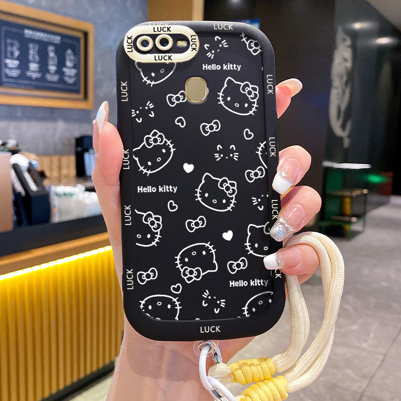 Ốp Lưng OPPO A7 A5s A12 A12s A11K Case Mèo Nhỏ Với Lanyard