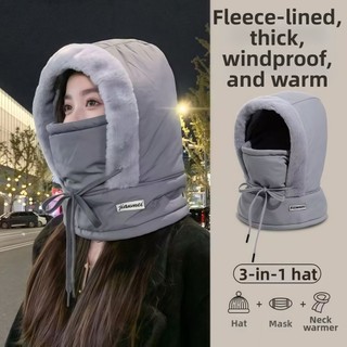 [Top] Mũ cưỡi lông cừu giữ nhiệt mùa đông có mặt nạ và khăn quàng cổ Unisex ấm áp chống gió