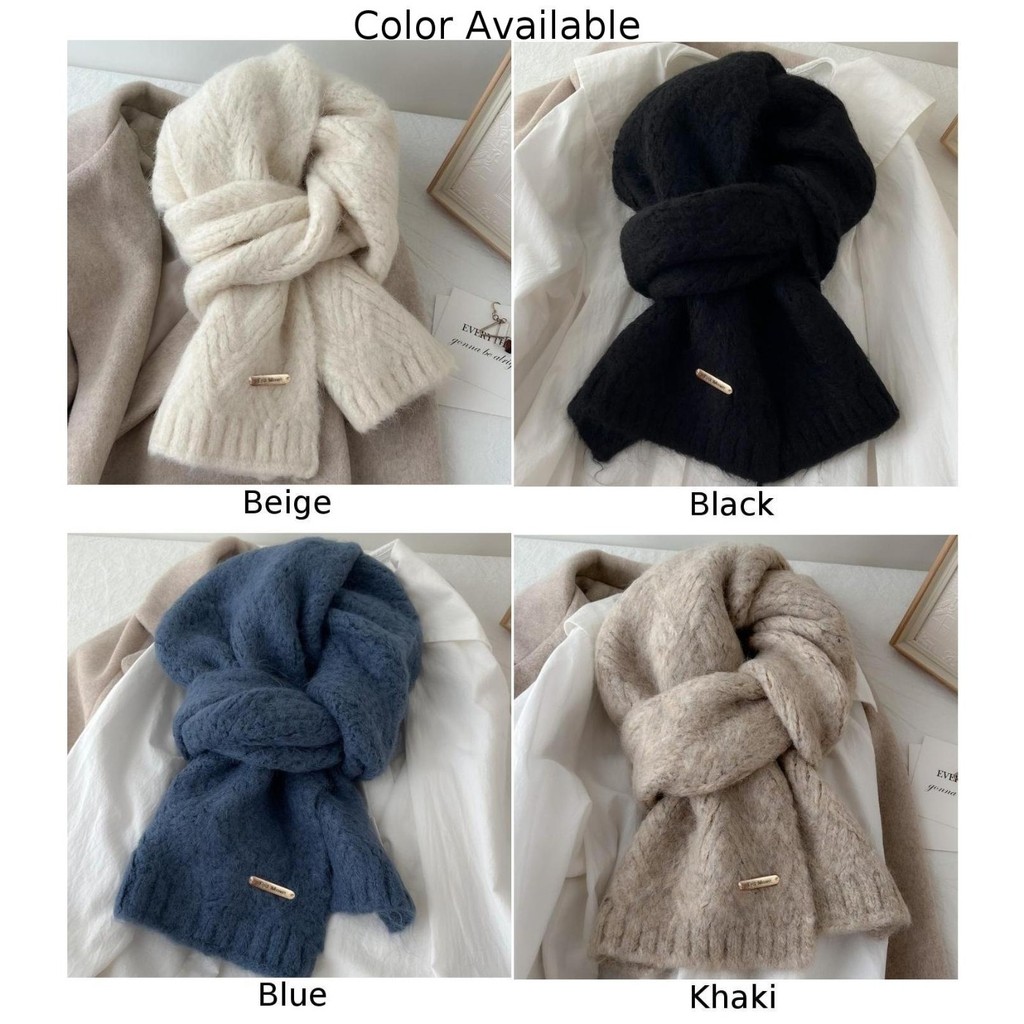 Khăn len dệt kim Alpaca thời trang, ấm áp phong cách Hàn Quốc
