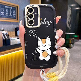 Ốp Lưng Samsung A16 4G A16 5G A15 4G A15 5G A14 5G A14 4G A24 A25 5G A34 5G A54 5G A35 5G Case Mèo đáng yêu Với Lanyard