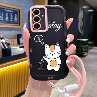 Ốp Lưng Samsung A16 4G A16 5G A15 4G A15 5G A14 5G A14 4G A24 A25 5G A34 5G A54 5G A35 5G Case Mèo đáng yêu Với Lanyard