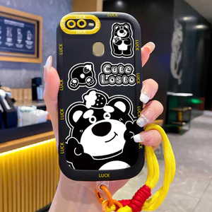 Ốp Lưng OPPO A7 A5s A12 A12s A11K Case Gấu đáng yêu Với Lanyard