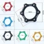44mm Xe Đạp Xe Đạp Xoay Vít Chủ Đề Hub Mặt bích Adapter Đĩa Phanh Đế Cánh quạt