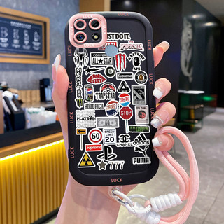 Ốp Lưng Realme C12 C15 C25 C25s C21Y C25Y Narzo 20 Narzo 30A Narzo 50A Case Tính cách Với Lanyard