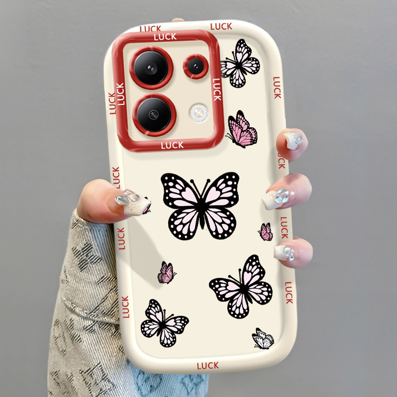 Ốp Lưng Xiaomi Redmi Note 13 5G 13 Pro POCO X6 Neo 5G M6 Pro Case Hoạt hình Bướm Đáng yêu