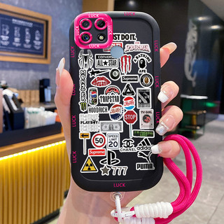 Ốp Lưng Realme C12 C15 C25 C25s C21Y C25Y Narzo 20 Narzo 30A Narzo 50A Case Tính cách Với Lanyard