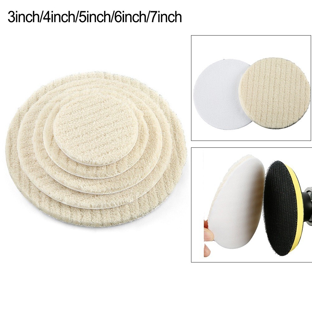 [Smellshi] Đánh bóng 75-180mm cho miếng đệm Bánh xe nỉ đánh bóng len để sửa chữa sơn thủy tinh Scratche