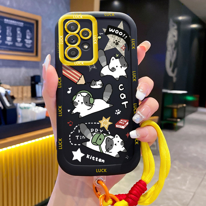 Ốp Lưng Samsung A52 4G A52 5G A52s 5G A13 5G A04s A23 5G M23 F23 A32 4G A33 5G A53 5G Case Chó Dễ thương Với Lanyard