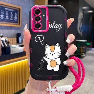 Ốp Lưng Samsung A16 4G A16 5G A15 4G A15 5G A14 5G A14 4G A24 A25 5G A34 5G A54 5G A35 5G Case Mèo đáng yêu Với Lanyard