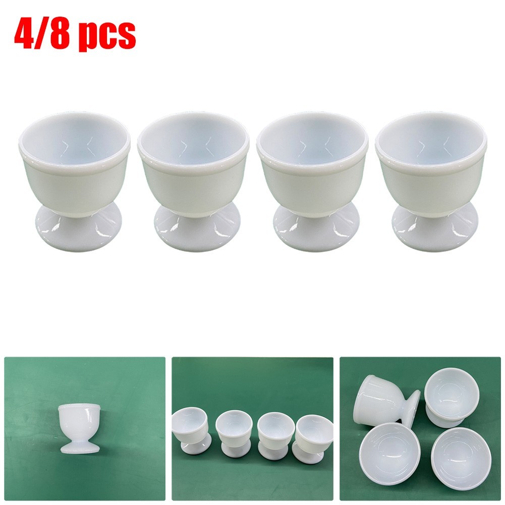 [GIGGLE] 4 / 8pc Hộp đựng trứng trắng Hộp đựng trứng luộc mềm cứng Cốc ăn sáng nhà bếp