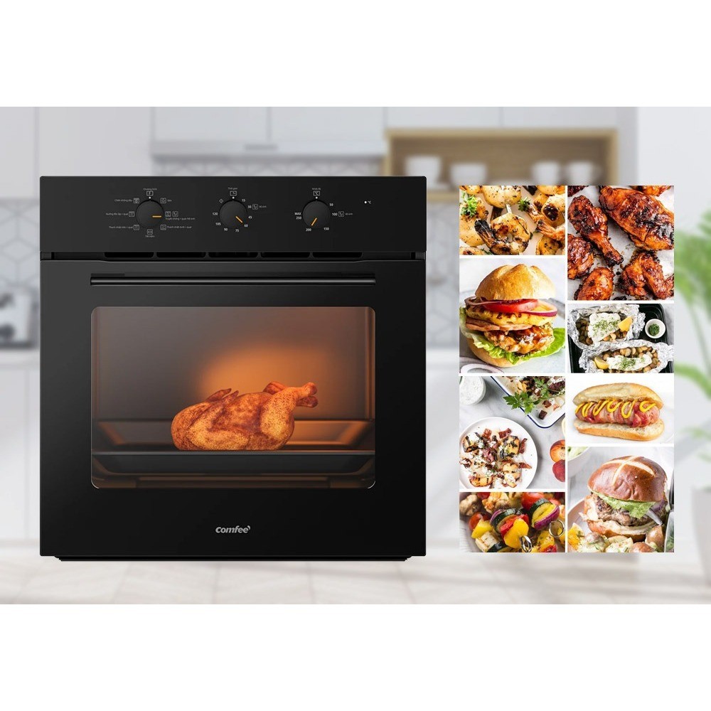Lò nướng âm tủ 70 lít CO-AC70KB Comfee - Công nghệ đối lưu, 8 chương trình nướng