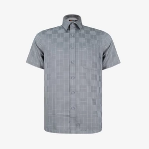 Áo sơ mi nam KHATOCO ngắn tay form Tailor Fit lai ngang mã A1MN538T2-CNCR760-2704-N