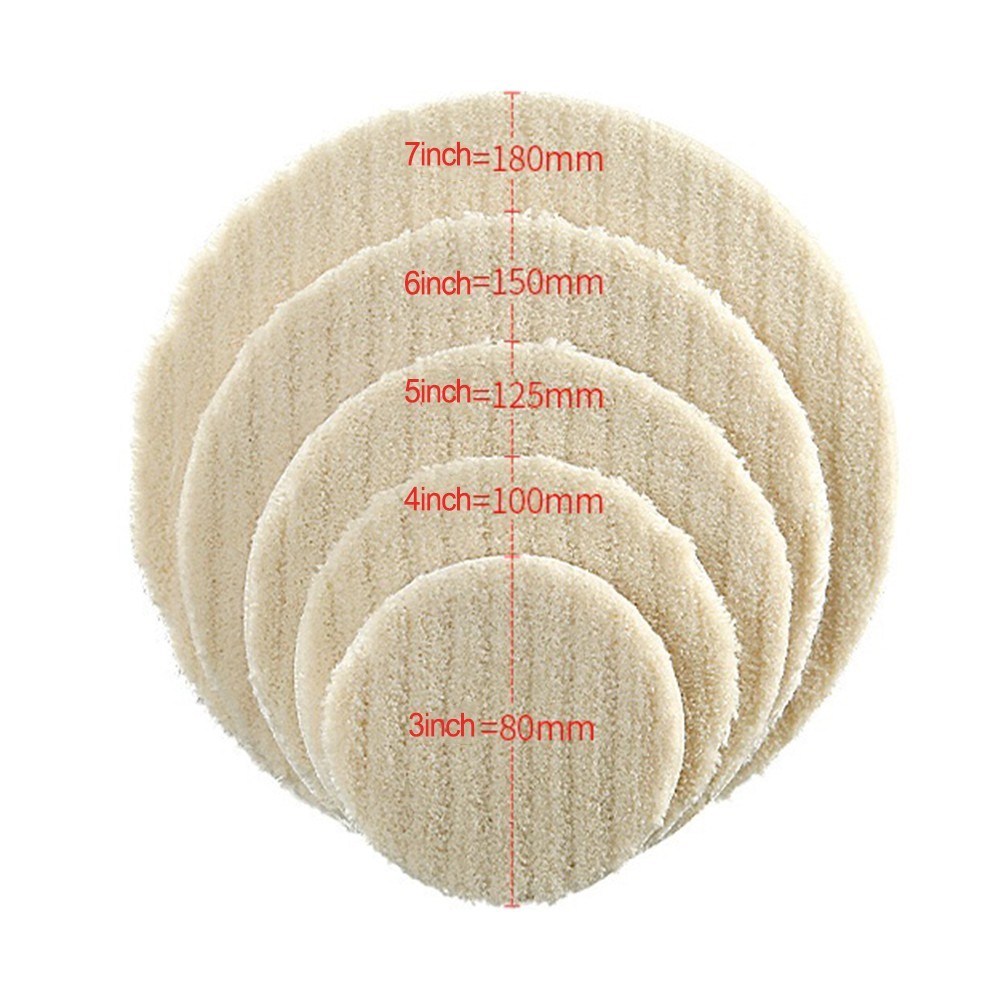 [Smellshi] Đánh bóng 75-180mm cho miếng đệm Bánh xe nỉ đánh bóng len để sửa chữa sơn thủy tinh Scratche