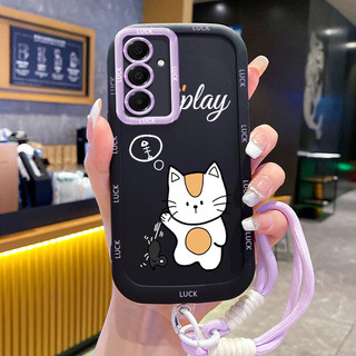 Ốp Lưng Samsung A16 4G A16 5G A15 4G A15 5G A14 5G A14 4G A24 A25 5G A34 5G A54 5G A35 5G Case Mèo đáng yêu Với Lanyard