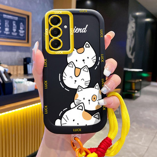 Ốp Lưng Samsung A16 4G A16 5G A15 4G A15 5G A14 5G A14 4G A24 A25 5G A34 5G A54 5G A35 5G Case Mèo đáng yêu Với Lanyard