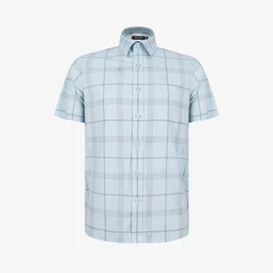 Áo sơ mi nam KHATOCO ngắn tay form Tailor Fit lai ngang mã A1MN498T2-CNCR754-2704-N