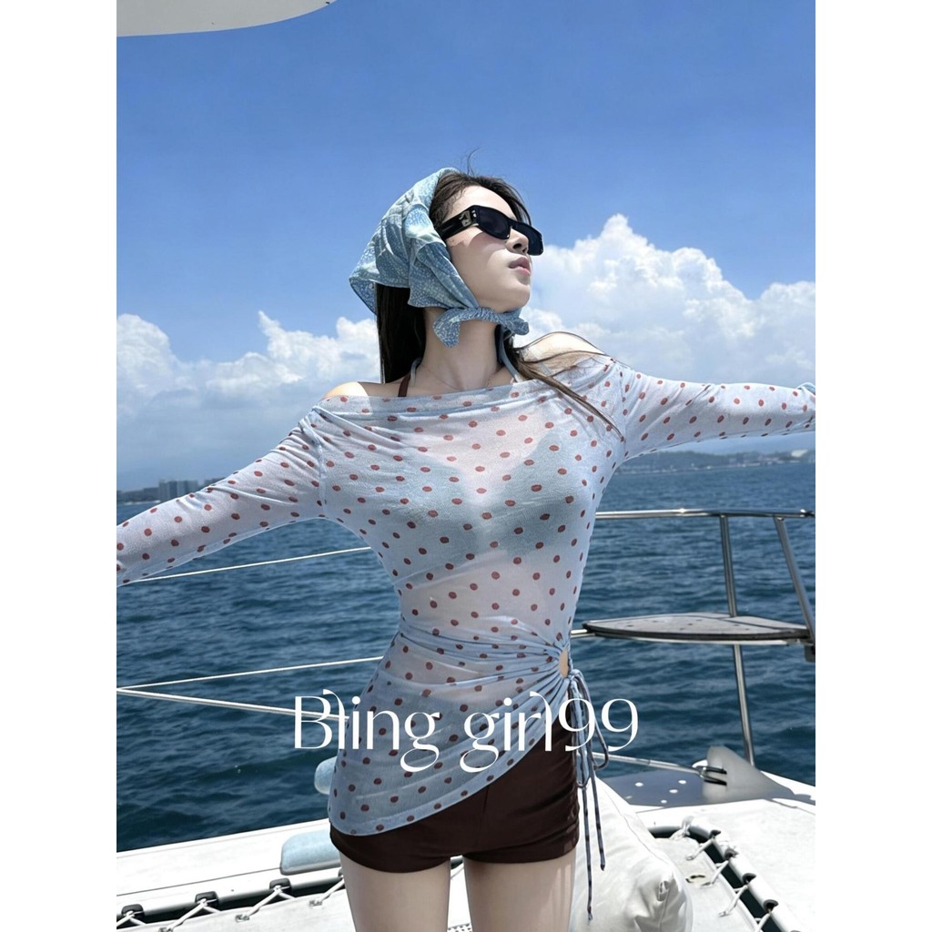 Hơi Béo Kích Thước Lớn Bảo Thủ Ngoài Vai Retro Xếp Ly Mỏng Hơn Nhìn Niche Thiết Kế Chia Đồ Bơi Nữ Kỳ Nghỉ Nóng Phong Cách Mùa Xuân