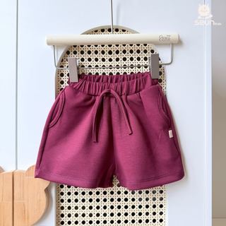 | SEUNKIDS | Quần đùi thun dẻo bé trai bé gái form rộng phong cách Hàn Quốc 8-35kg quần short quần cộc quần ngắn